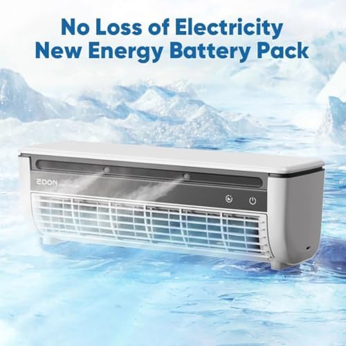 Portable Wireless Wall Mounted Air Conditioner|Upgraded 3 Wind Modes for Fast Cooling|20W 6000mAh AC with Remote Control|10 dB Quiet for Home,Bedroom,Kitchen (White)