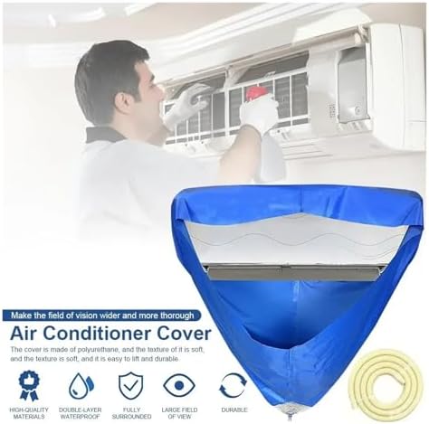 2.4m/3.2m Room Wall Mounted Air Conditioning Cleaning Bag: Split Air Conditioner Washing Cover For 1-3P Set Ac Cleaner Tube Kit(2.4m With tube)