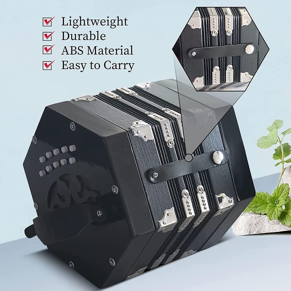20 Buttons Concertina Accordion, With Adjustable Hand Strap, Carrying Bag, For Adults Beginner Daily Practice Stage Performance