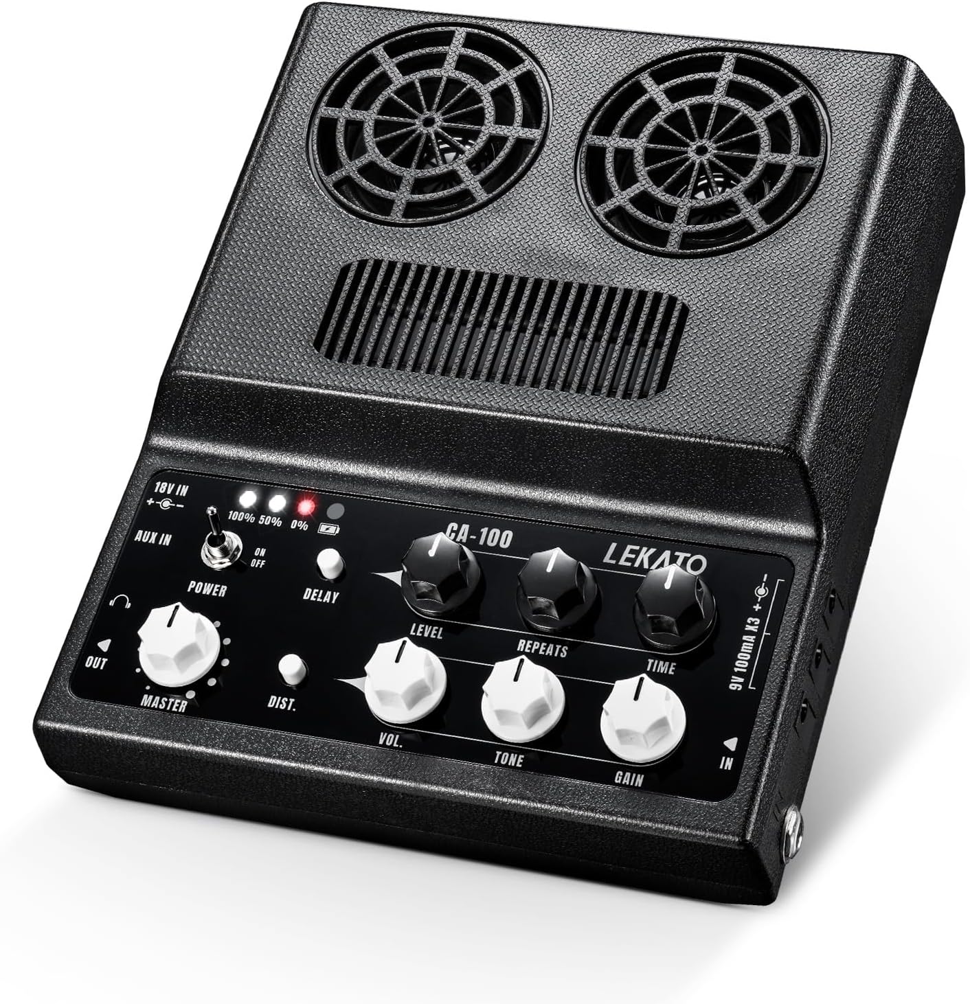 LEKATO Electric Guitar Amp, Rechargeable Guitar Amp 20W, Distortion, Delay Effect, Bluetooth, Guitar Amp Combo for Daily Practice, Travel