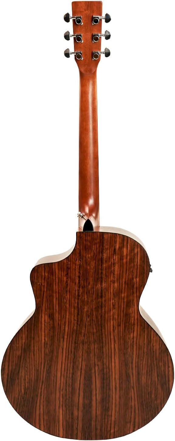 Kadence Electric Acoustic Guitar A05EQN (Zebra Wood) - Semi Acoustic Guitar,Inbuilt Tuner, Capo, Strings, Picks, Strap, Cable and Padded bag - Electro Guitars for Beginners & Professionals