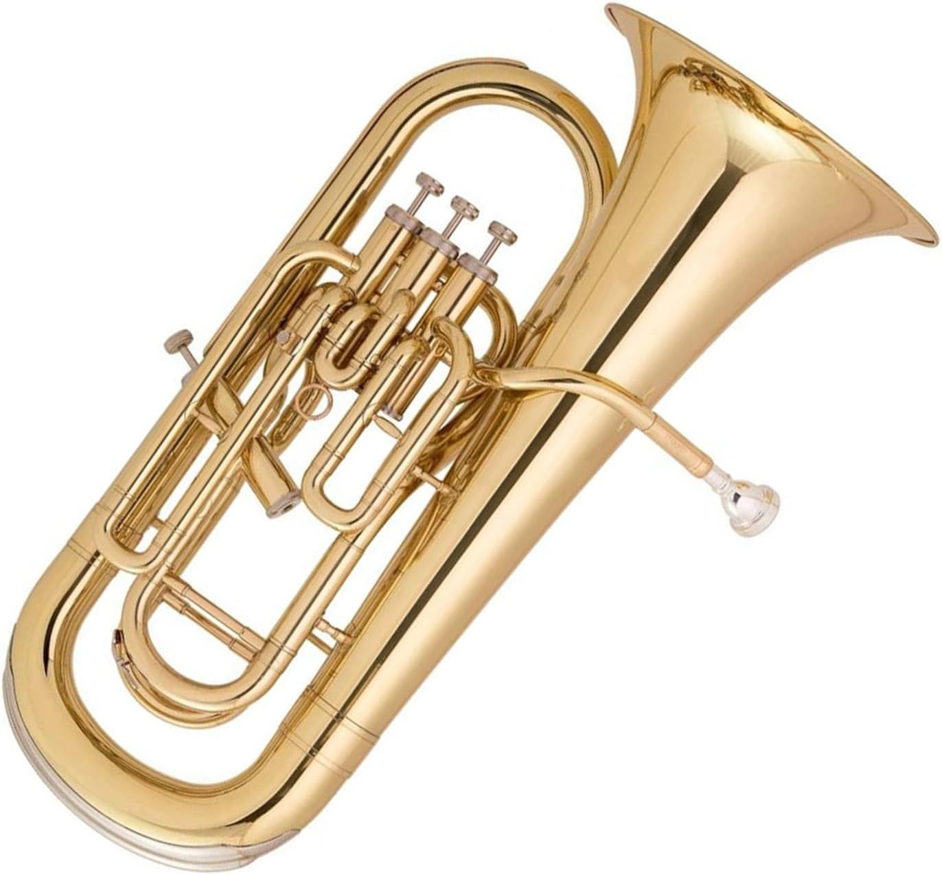 Gold Lacquer B flat Euphonium Musical Instrument