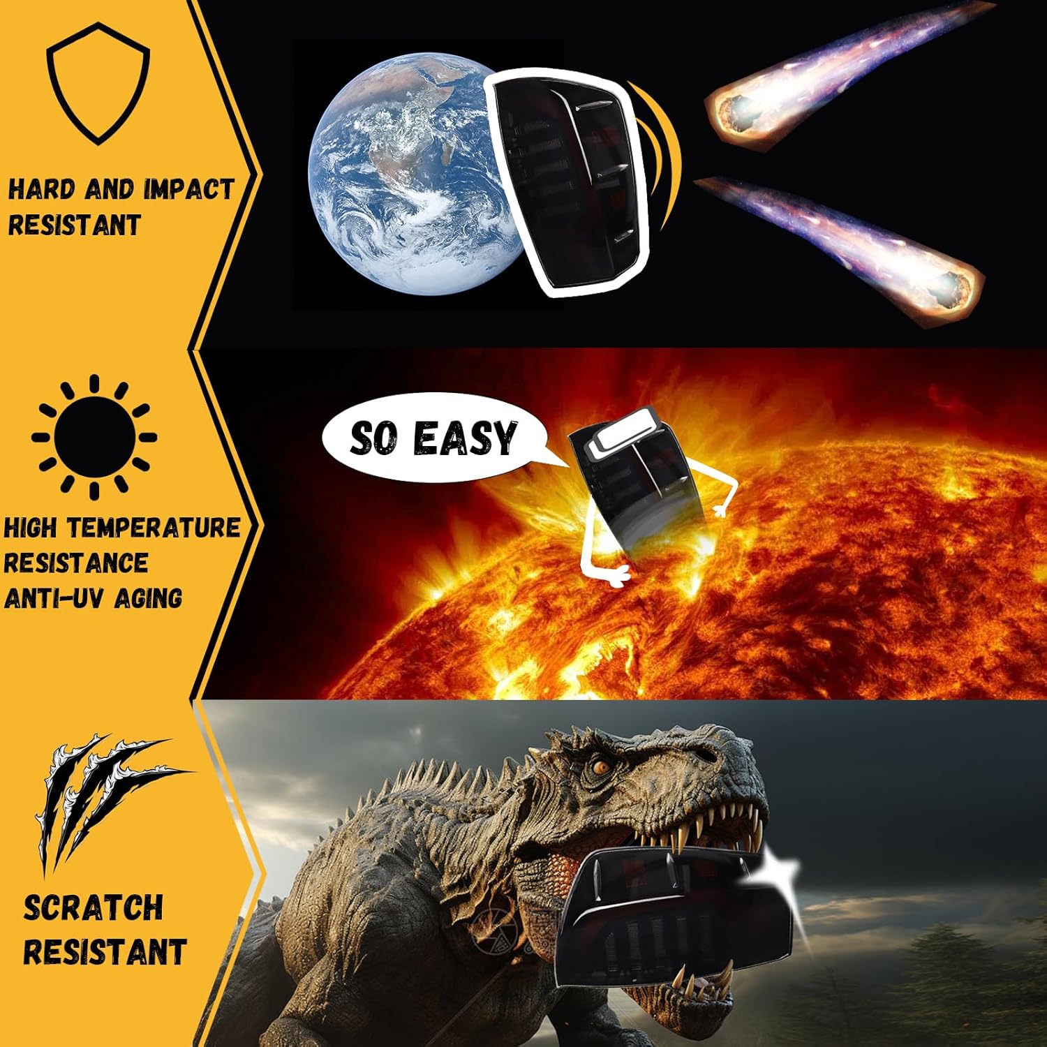 LED Tail Lights Assembly for 16-23 Toyota Tacoma, Black Housing Smoked Lens, 2016 2017 2018 2019 2020 2021 2022 2023 Toyota Tacoma Accessories(1 Pair)