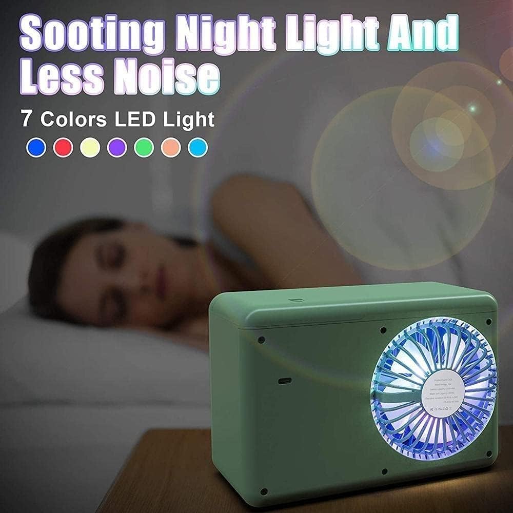 Portable Air Conditioner, USB Air Cooler with LED Light, Mini Air Conditioner Portable Cooler, Desktop Cool Personal Space, for Bedroom, Office (Color : White) (White)