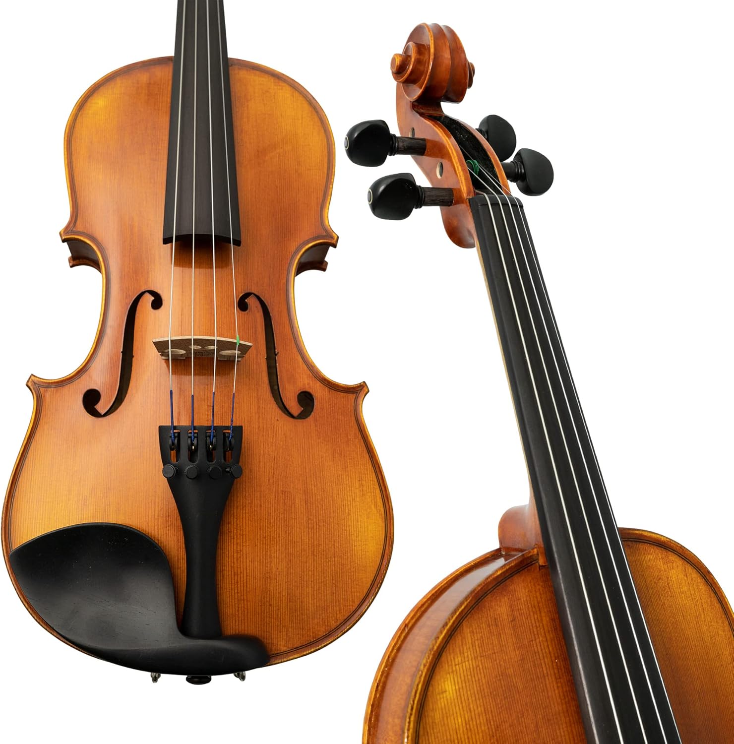 Louis Carpini G2 Violin Outfit 4/4 Full Size - Carrying Case and Accessories Included - Solid Maple Wood and Ebony Fittings By Kennedy Violins