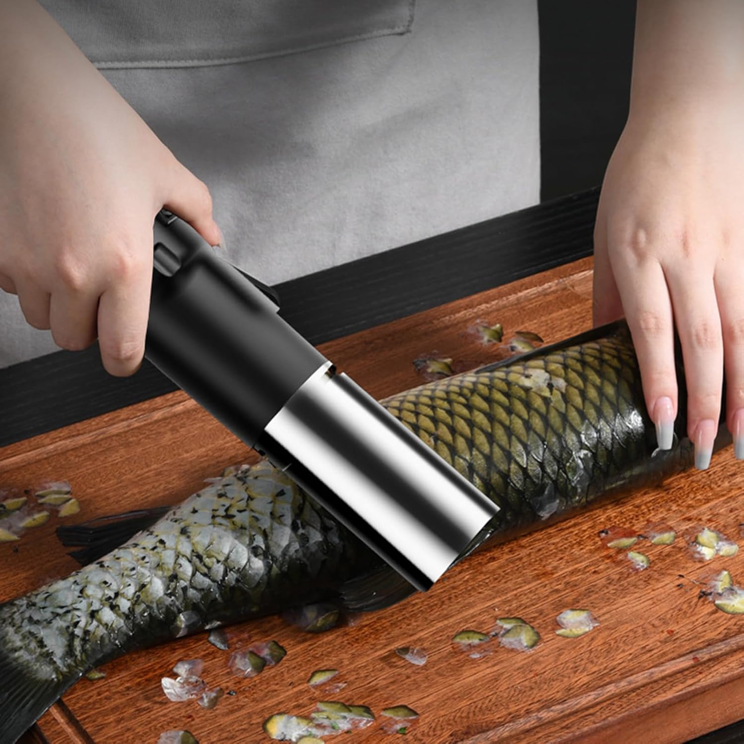 Fish Scaler Remover No Mess Electric Drum Fish Scaler Machine Rechargeable Scale Scraper for Chef And Home Cooks Fish Cleaning Tools for Scraping Fish Scale, Plug-in