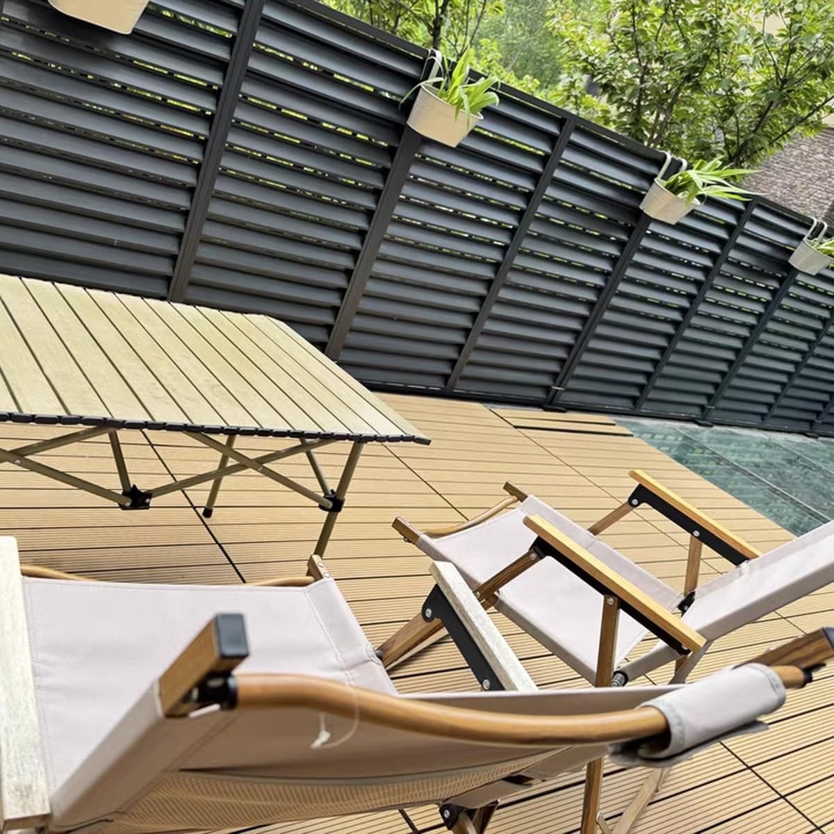 Air Conditioner Covers Flower Rack For Outside Units, Aluminum Detachable Outer Frame Protective Cover, Louvered Plant Shelf Balcony Garden Rust Proof AC Cove(Cream,110*80*60cm)