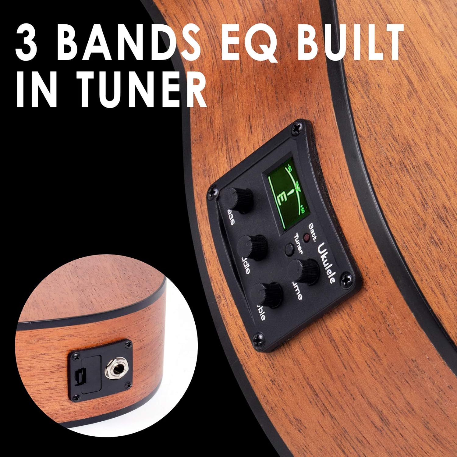 Double Neck/Headstock Ukulele,Kmise Electric Tenor Ukulele,Custom Made Ukelele for Professionals,4&8 String Mahogany Instrument with Gig Bag