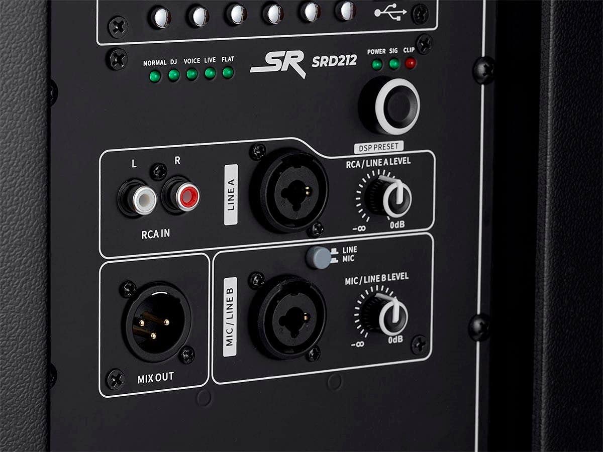 Monoprice Stage Right Series, 12-Inch Powered Speaker, 1200W, SRD212, Class D Amp, DSP, Bluetooth Streaming