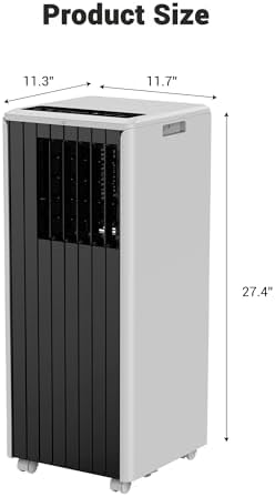 8000 BTU Portable Air Conditioner - 4-in-1 AC Cools 350 Sq.Ft Quickly | Remote, 24H Timer | Quiet for Bedroom, Apartment, Office, Dorm