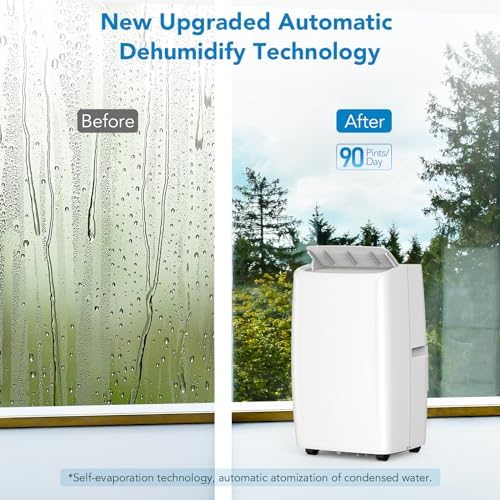 14,000 BTU Portable Air Conditioners, 3-in-1 Versatile Cooling Unit, Cools 750 Sq.Ft., 24Hrs Timer, Installation Kits for Home/Office/RV/Garage