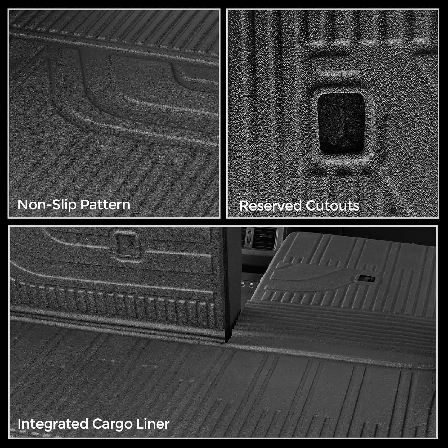 Floor Mats Set for Nissan Rogue 2026 2025 2024-2021 Accessories, Full Coverage All Weather Floor Mats Cargo Mat with Backrest Protectors & Door Sill Guards (Not for Sport)