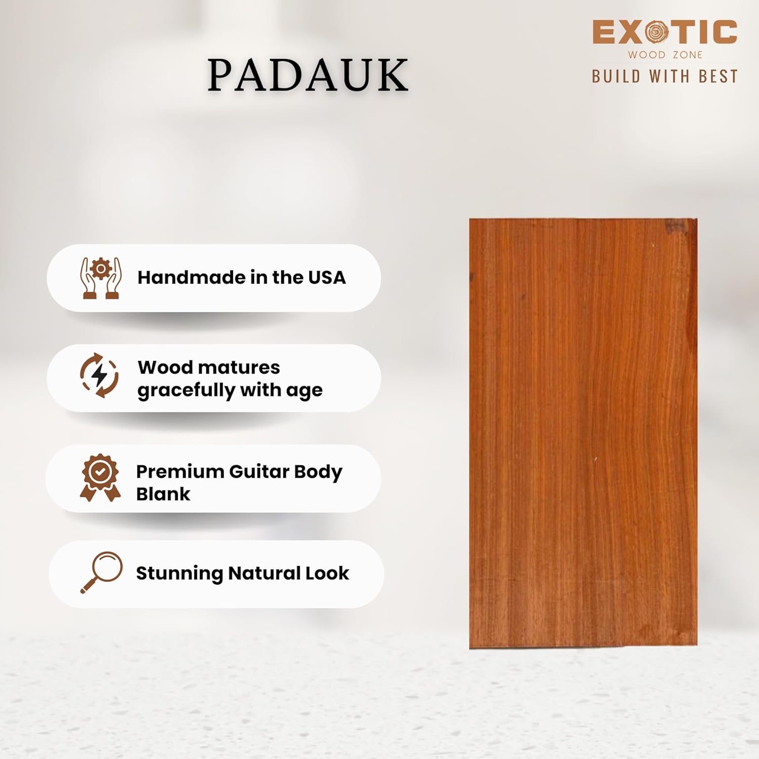 Exotic Wood Zone | African Padauk Explorer Electric/Bass Musical Guitar Luthier Tonewood Body Blanks | 28