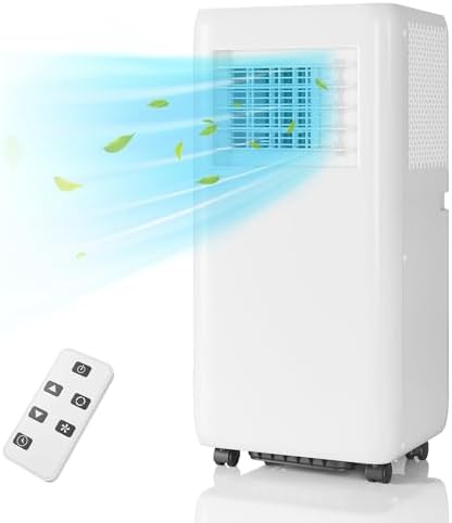 Portable Air Conditioners 10000BTU with Remote Control, Cools up to 400 Sq.ft, 3-in-1 Mini Standing AC Unit Cooling, Dehumidification, Fan, with Digital Display, Fast Cooling, Indoor Use, White