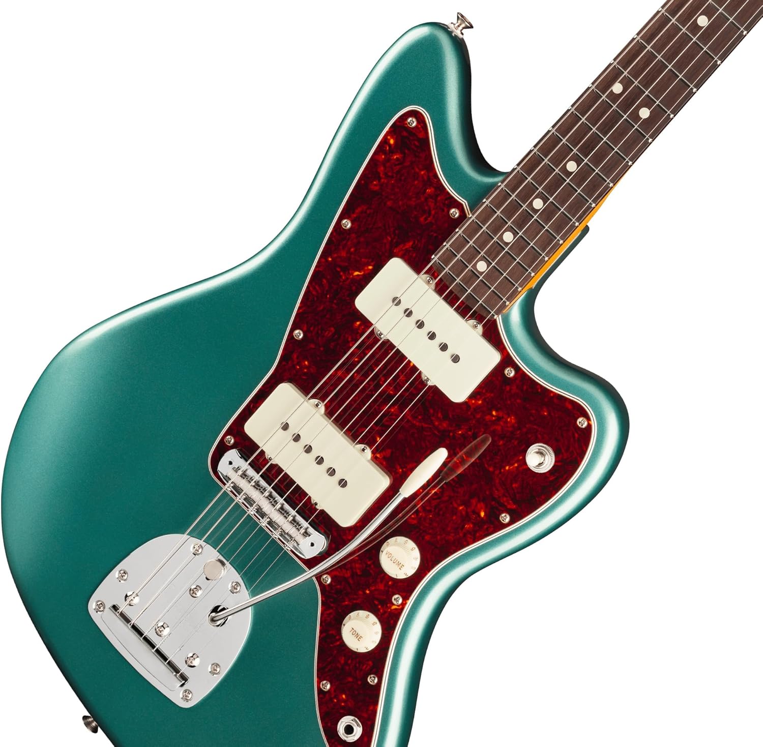 Fender American Professional Classic Jazzmaster - Faded Sherwood Green Metallic Bundle with Gig Bag, Strap, Cable, and Guitar Cleaning Kit