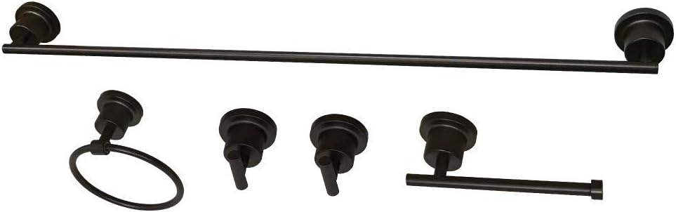 Kingston Brass BAH8230478ORB Concord 5-Piece 30-Inch Towel Bar Bathroom Accessory Set in Oil Rubbed Bronze