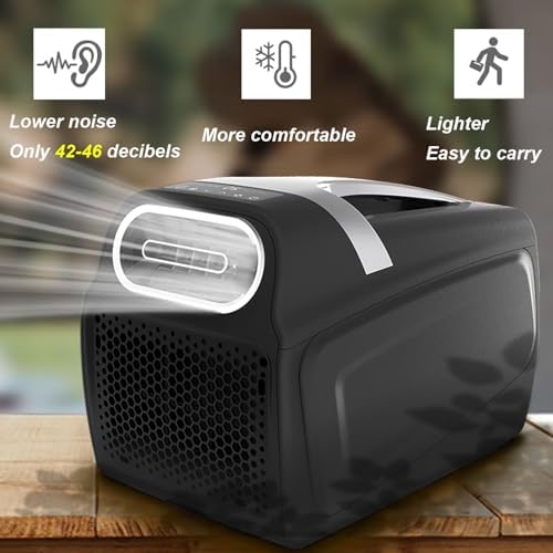 Portable Air Conditioners No Windows Needed, Smart Air Cooler for Small Room & Camping with LED Display, Timer – Double Pipe AC for Room Garage Patio