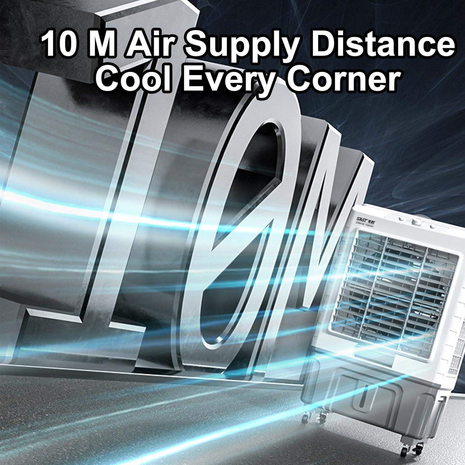 Air Coolers for Home 3 in 1 Portable Air Conditioner with 3 Speed, Evaportive Air Cooler, Humidifier, Ventilator, 120° Oscillation(Size:95cm/55L)