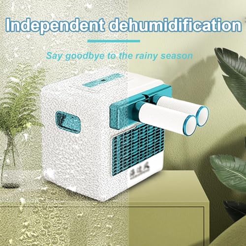 Dual Hose Air Conditioners 3800 BTU Small Portable Ac 2 Wind Speeds with Touch Panel and Remote Control 2 Side Handles for Bedroom, Room, Office, Small Spaces