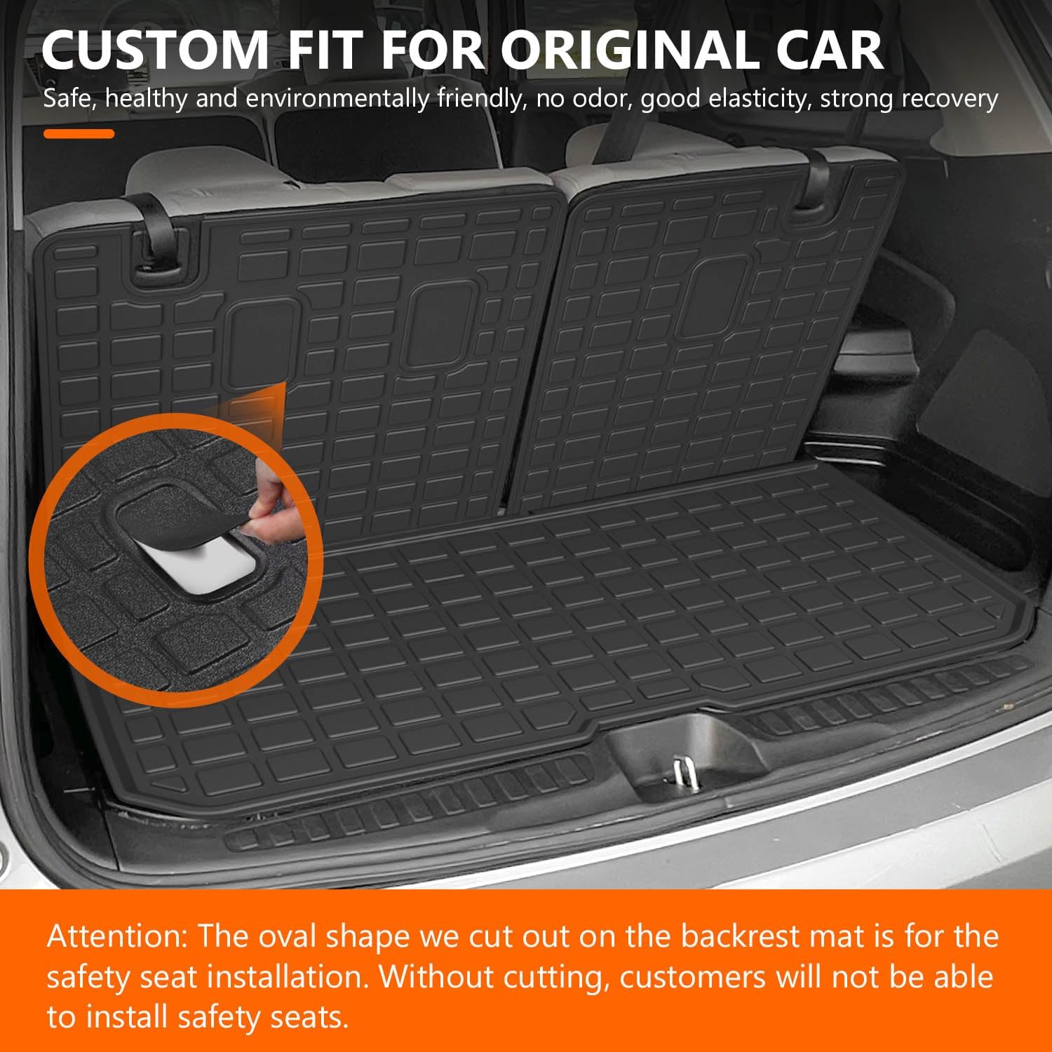 powoq 7 Seats Floor Mat Compatible with 2016-2022 Honda Pilot Cargo Mat TPE Floor Liner Back Seat Protector Trunk Cargo Liner Replacement for 2016-2022 Honda Pilot Accessories