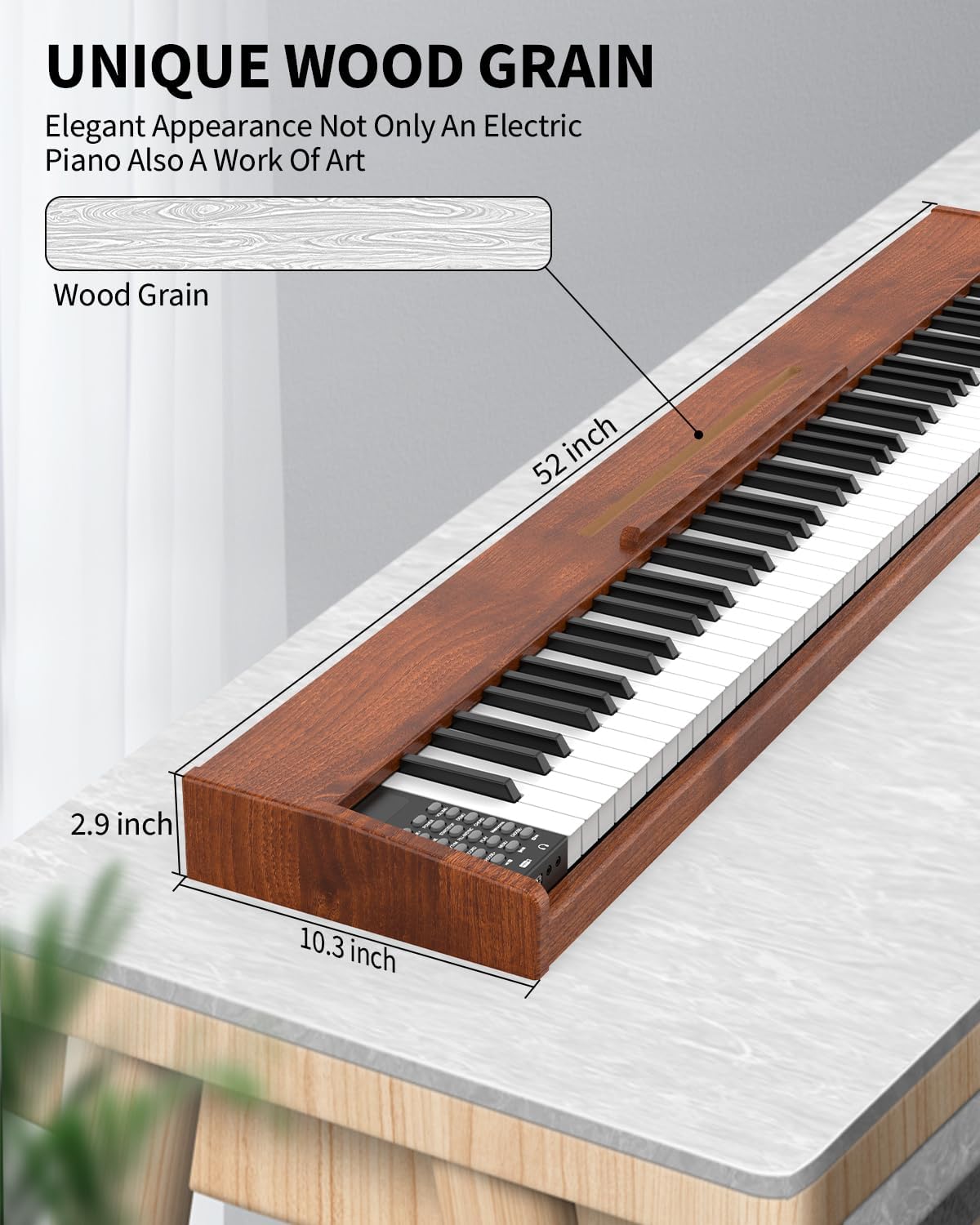 88 Key Digital Piano Keyboard,88 Key Full Size Weighted Hammer Action Electric Keyboard Piano with 200 Rhythms,200 Tones, Piano Keyboard with Stand, TriplePedal,Headphone, Carrying Bag