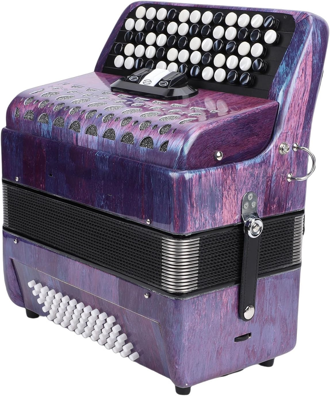 SUNGOOYUE 62 Key 60 Bass Accordion, Portable Chromatic Button Accordion Instrument for Beginners Student and Professional