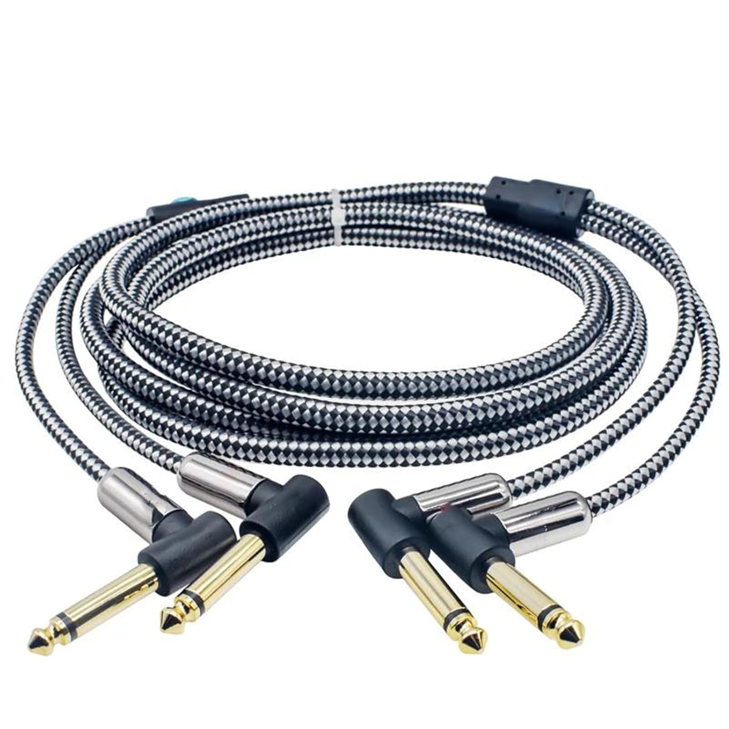 Pro Audio Cable Cable Dual 1/4 Inch TS Jack to TS Jack for Amplifier Mixer Console Electronic Organ Guitar Angled 6.35mm Cable(Black,8meter)