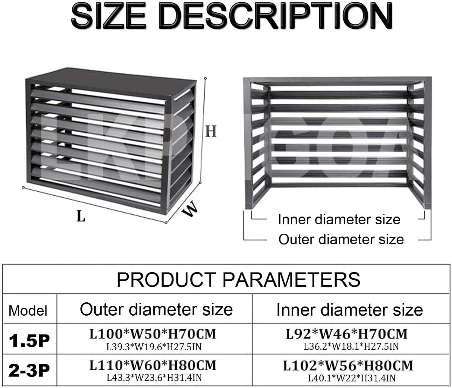 Air Conditioning Cover Aluminum, Covers Air Conditioning for Exterior Unit, Suitable for All Weather, Noise reducing(Brown,100cm)