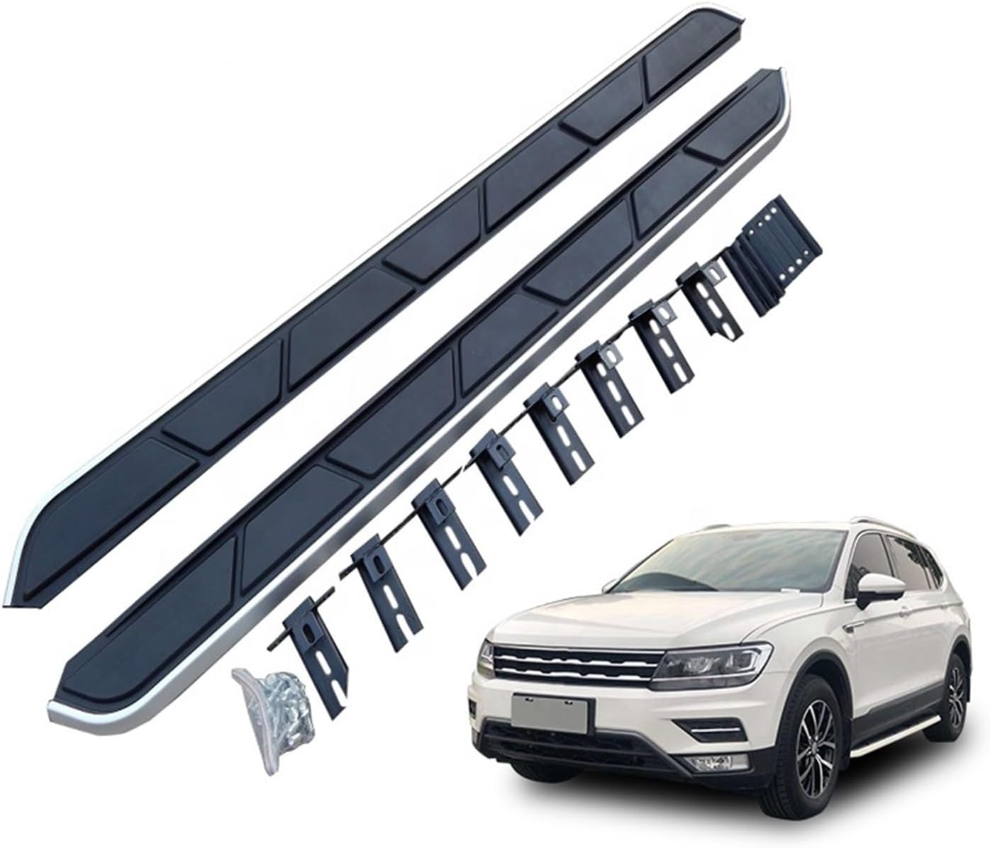 Running Boards Car 4x4 Other Exterior Accessories Side Step Fixed Running Board Nerf Bars Compatible for VW TIGUAN L 2017