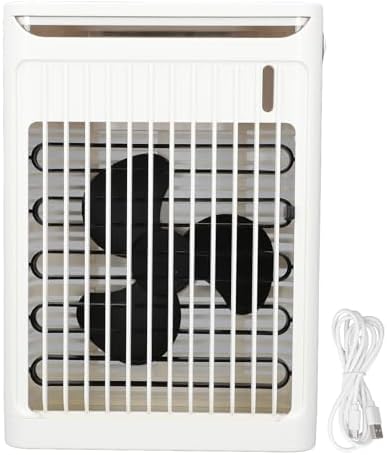 Portable Air Conditioners, Evaporative Mini Air Cooler, Air Cooler Cooling Fan, 2 Cold Mists, 5 Speeds Fan, 7 LEDs, with 680 Ml Tank, for Room Bedroom Office