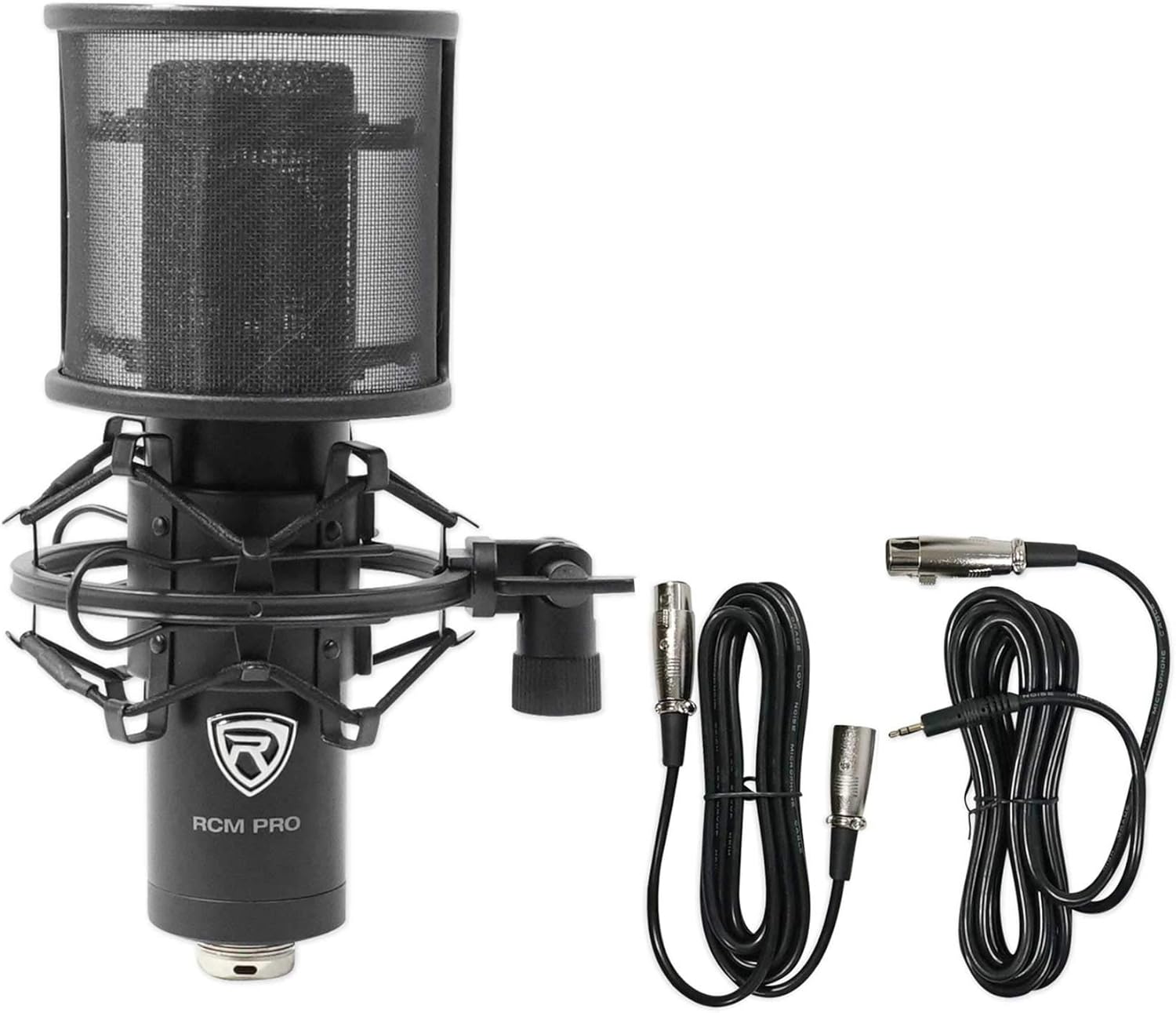 Rockville Bundle: Rockville ROCK-U MINI Computer Recording Interface Bundle with MIDI Keyboard Controller, Studio Mic, Headphones, (2) Speakers, (2) Stands, Mic Shield, (2) Isolation Pads (13 items)