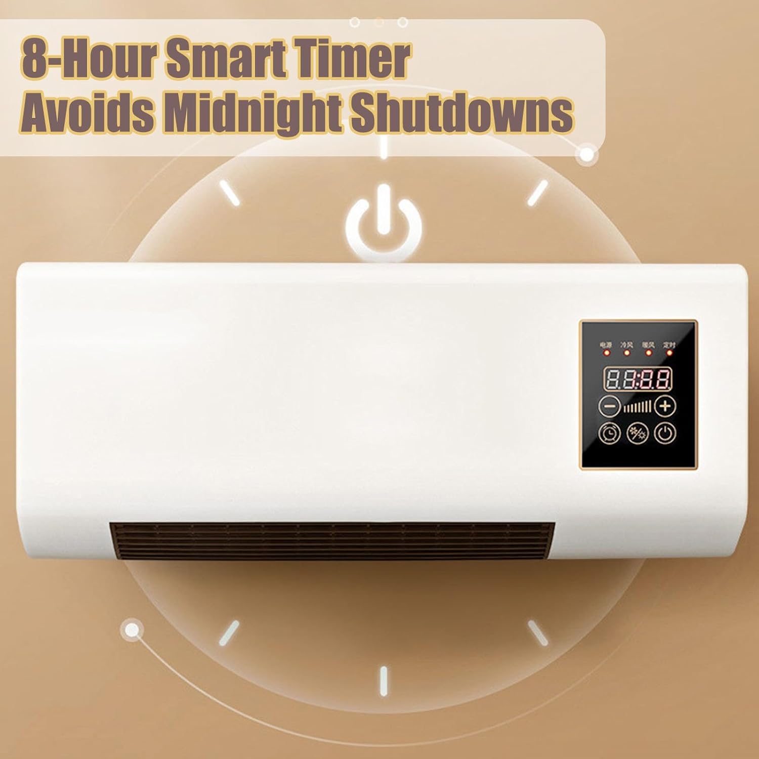 Portable Wall Air Conditioner Fan 2 In 1 Wall Mounted Heating System, Quiet Ac Fan Heater Combo Unit for Living Room Bedroom Office, Smart Air Conditioner with Remote Control(Yellow)