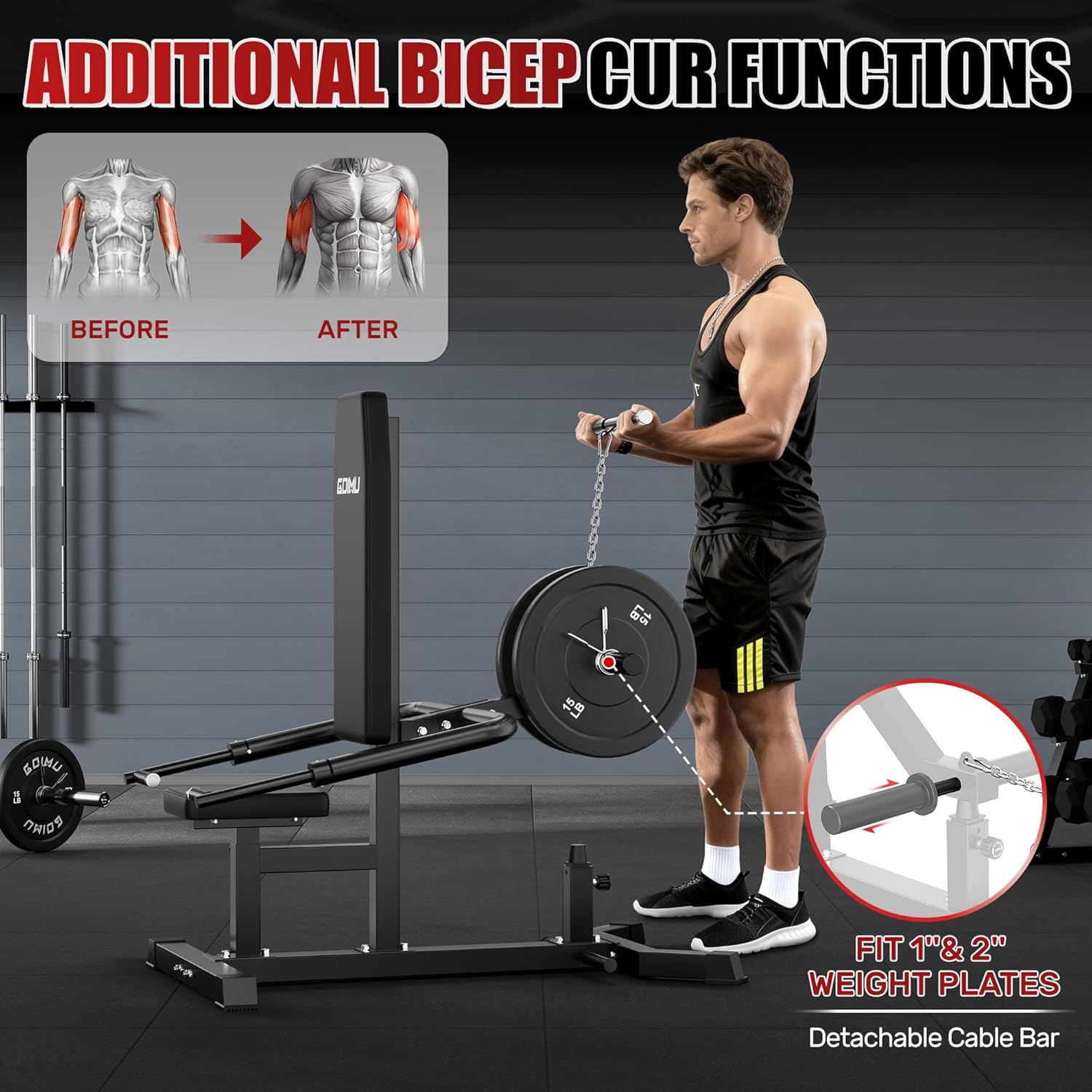 SD01 Seated Dip Machine, 400LBS Strength Training Upper Body Machine with Tricep Dip Press & Cable Bar for Home Gym, Compact Design for Chest, Biceps, and Triceps Workout