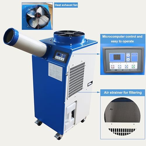 TECHTONGDA Commercial Air Conditioner Mobile Industrial Spot Cooler Outdoor Aircon Single Column Design 480m³/h 220V