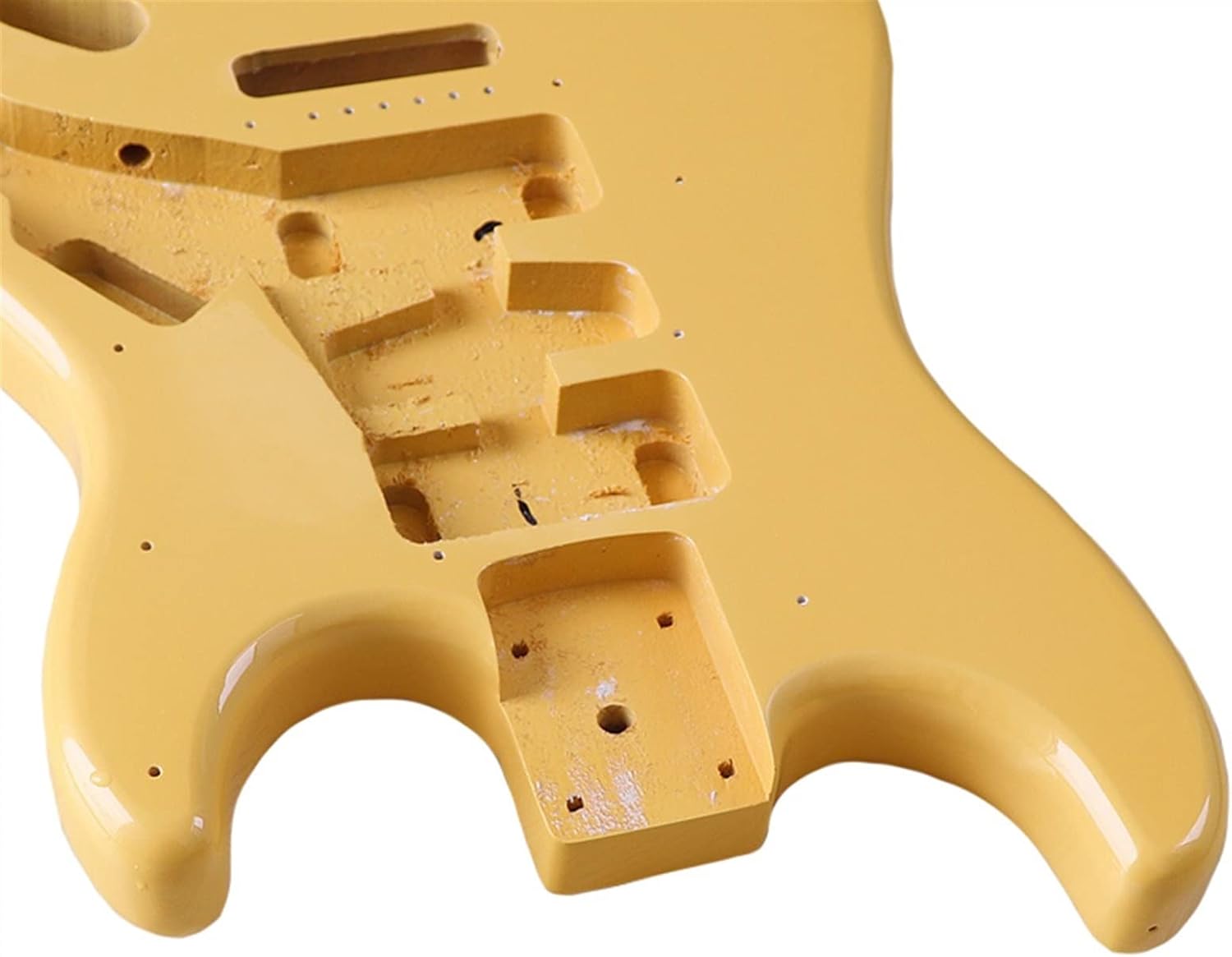 Yellow Electric Guitar Body Poplar Wood Guitar Barrel High Gloss Finish for Electric Guitar 5.6cm Pocket Width DIY Guitar Kit