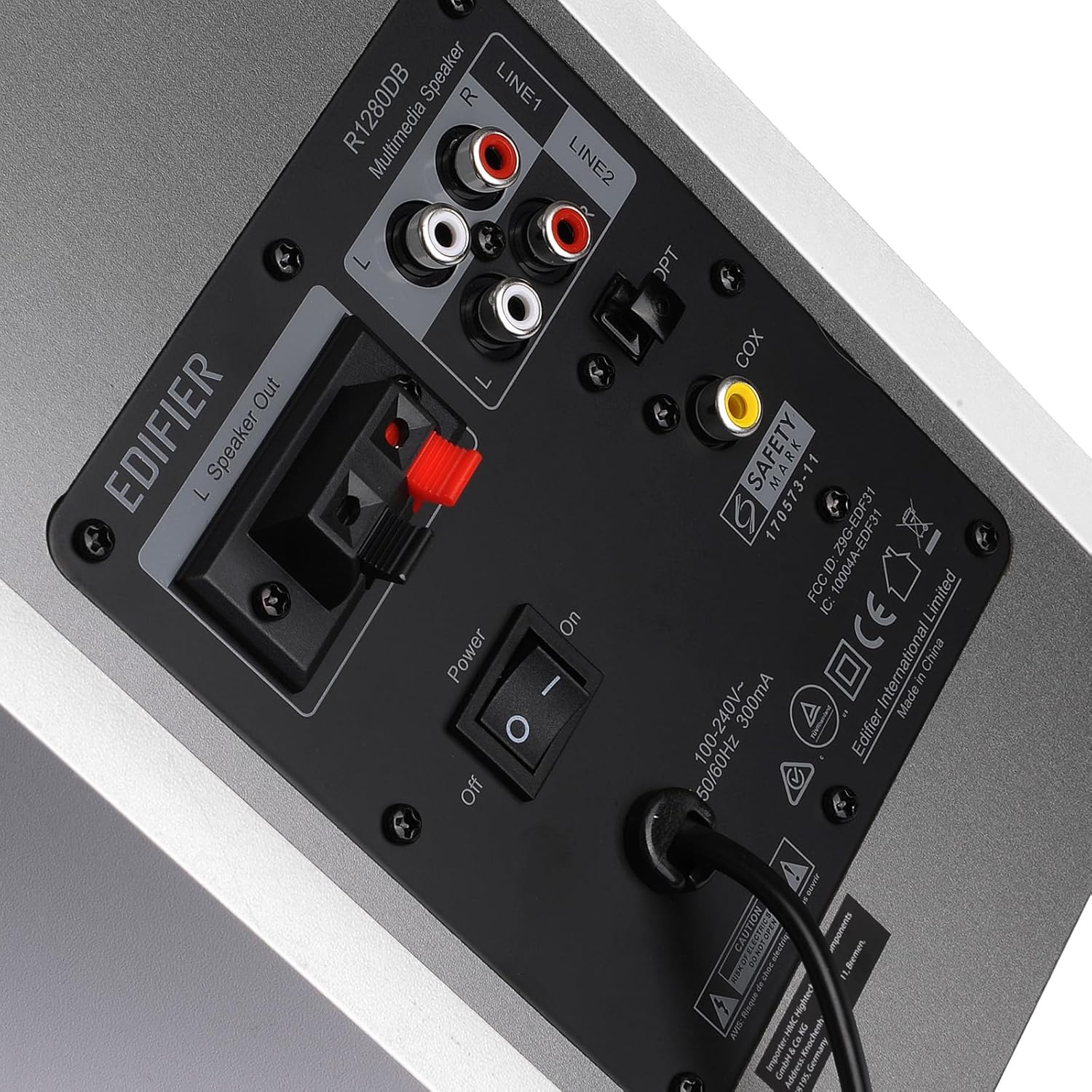 Edifier R1280DB Powered Bluetooth Bookshelf Speakers - Optical Input - Wireless Studio Monitors - 4 Inch Near Field Speaker - 42w RMS - Wood Grain (White)