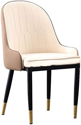 Dining Chair Kitchen Dining Room Furniture Chairs Modern Style Dining Chair Artificial Leather Chair with Backrest Used Dining Room and Living Room Office Lounge Chair (Color : Beige)