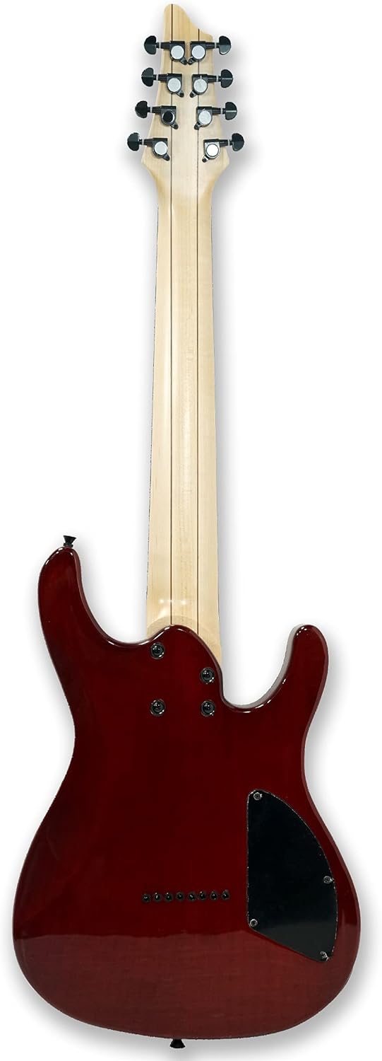 Gstyle Left-handed 8 String Electric Guitar Burl poplar veener top okoume Wood Body Bolt On Maple Neck Poplar Wood Body (Left-handed) (ES-800)