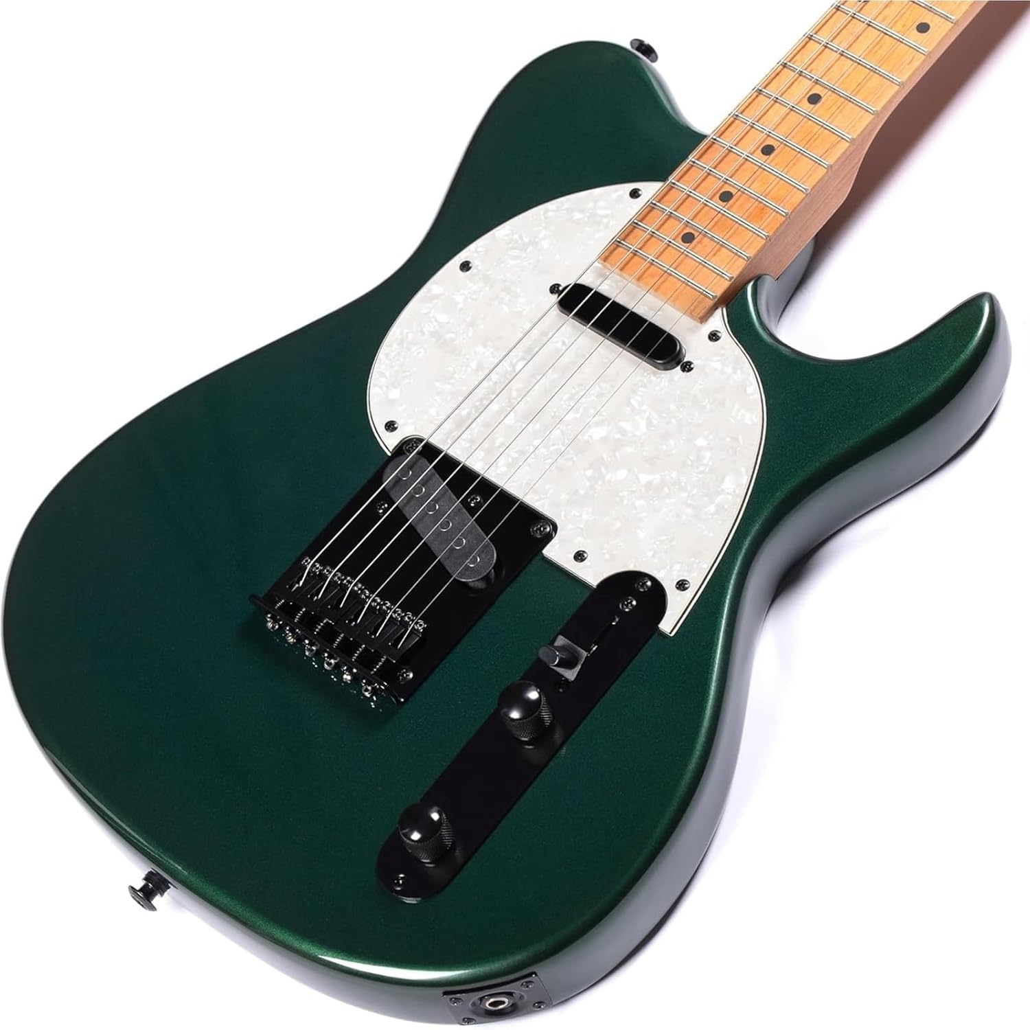 Beginner Electric Guitar Kits Solid Electric Guitar Metallic Finish Poplar Body Maple Neck Fretboard(Green)