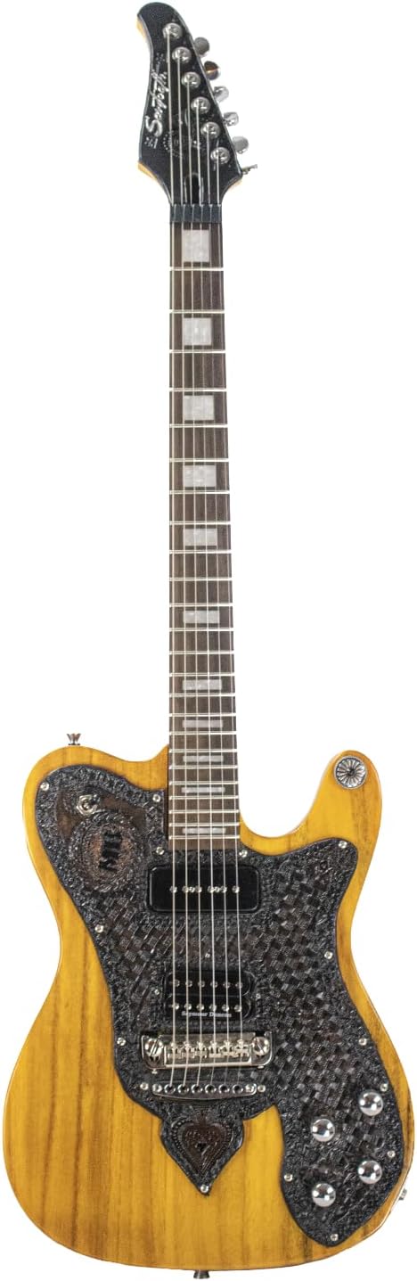 Sawtooth ET RipSaw Series Michael Angelo Batio Collection 24 Fret Electric Guitar w Custom Leather Pickguard - Whiskey Gold Finish