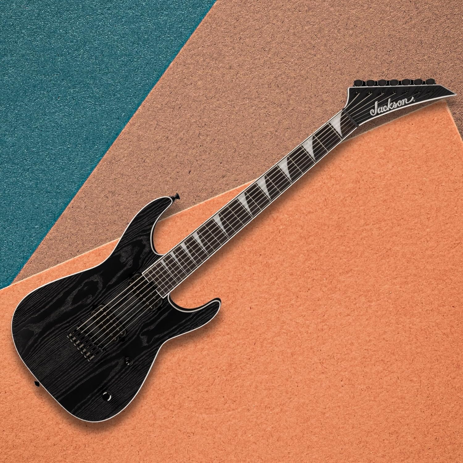 Jackson Pro Series Signature Jeff Loomis Soloist SL7 HT 7-String Electric Guitar with Ebony Fingerboard (Black Ash) Bundle with Jackson Heavy Duty and Secure Molded Case (Black) (2 Items)