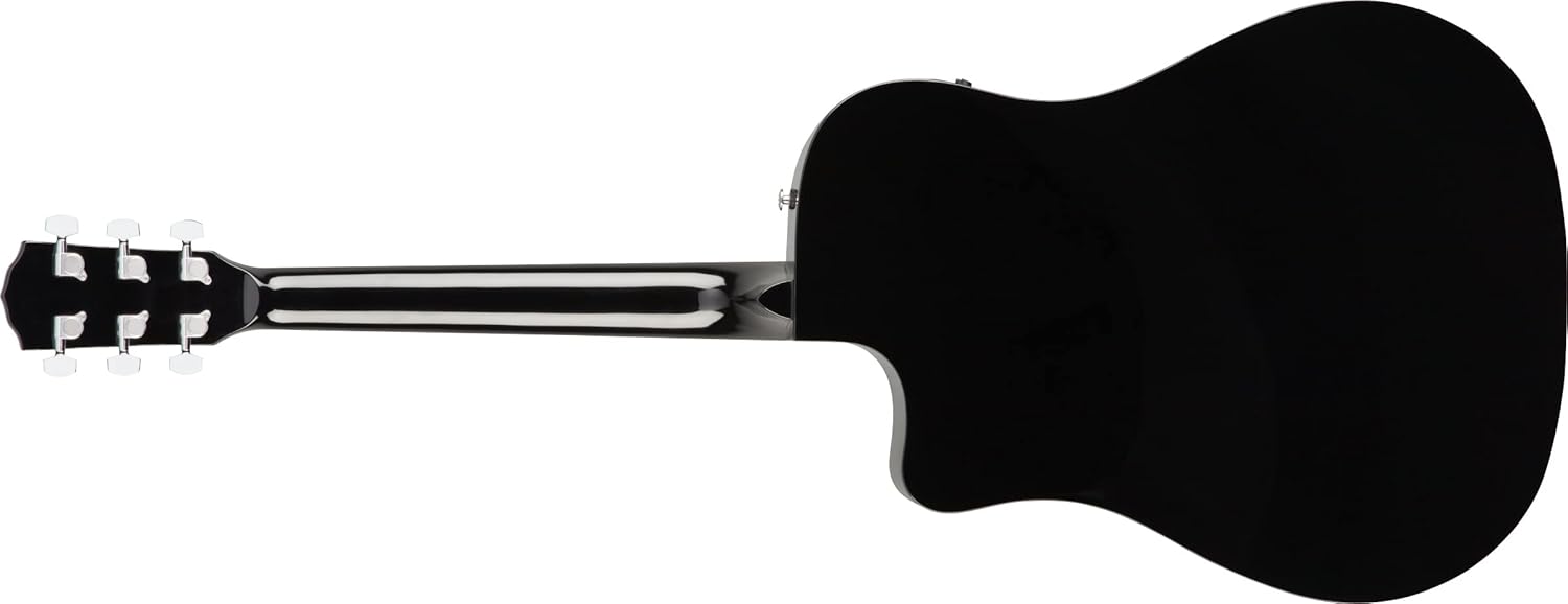 Fender Solid Top Dreadnought Acoustic-Electric Guitar, Walnut Fingerboard - Black, CD-60SCE