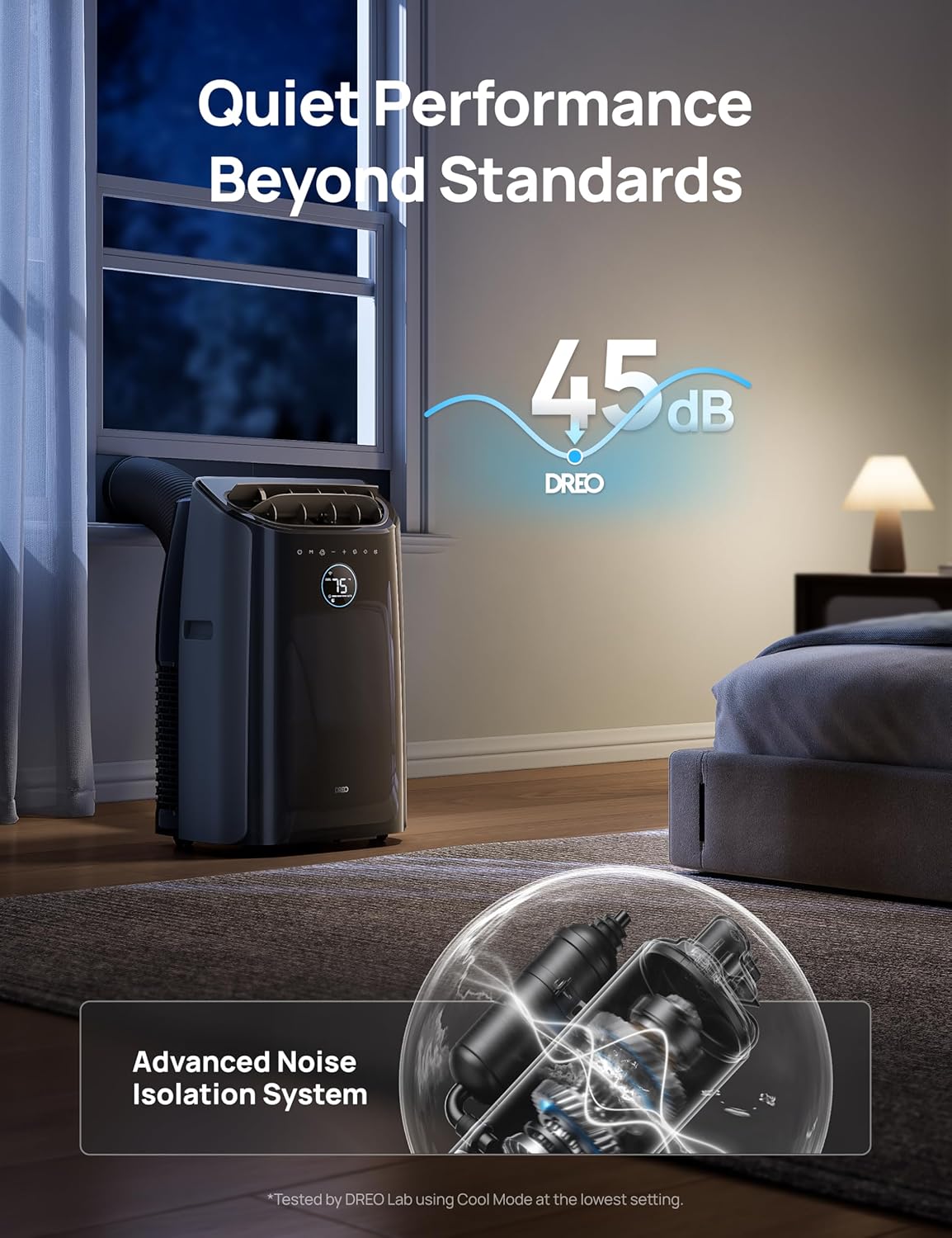 Dreo Portable Air Conditioners, 12000 BTU ASHRAE (8000 BTU DOE) Smart AC Unit for Room with Drainage-free Cooling, APP/Voice/Remote, Fan & Dehumidifier, Quiet Standing AC for Bedroom, AC515S New