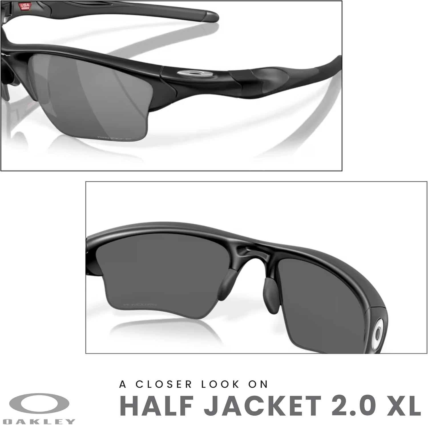 OAKLEY Half Jacket 2.0 XL OO9154 Rectangular Sunglasses For Men+ Bundle Accessory Leash Kit, Microfiber Pouch