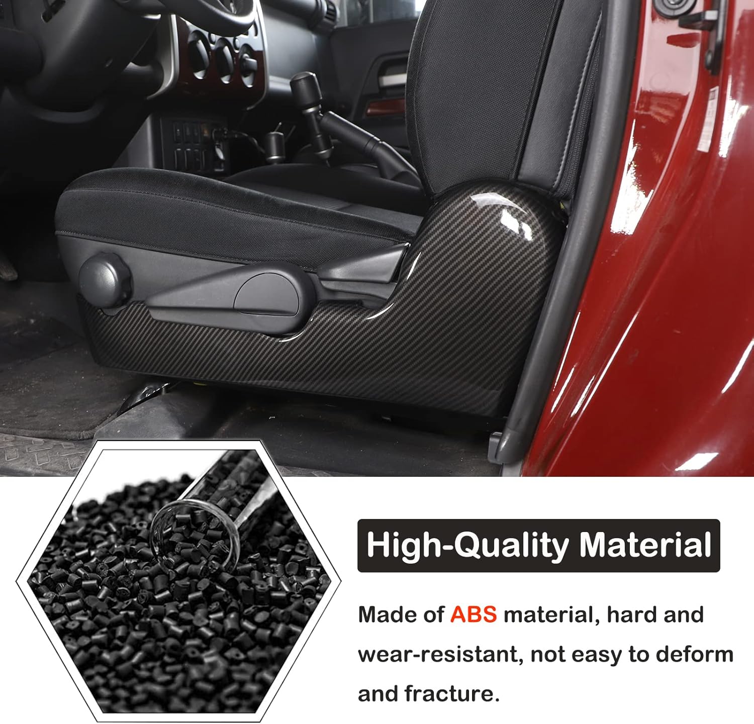 Aunginsy Car Side Seat Trim Panel Cover Bezel Compatible with Toyota FJ Cruiser 2007-2021 Car Side Seat Track Cover Driver Passenger Side Seat Panel Decorative Bezel Cover ABS Interior Accessories