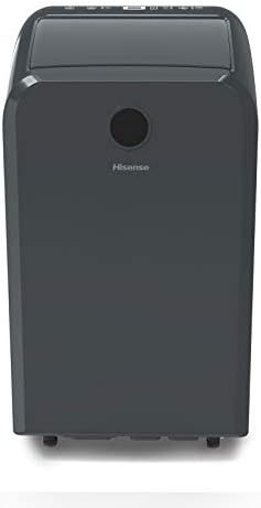 Hisense Dual-Hose Portable Air Conditioner with Inverter Technology 10,000 BTU Cooling Dehumidifier Fan for Rooms up to 550 sq ft, Remote Control, Black (Renewed)