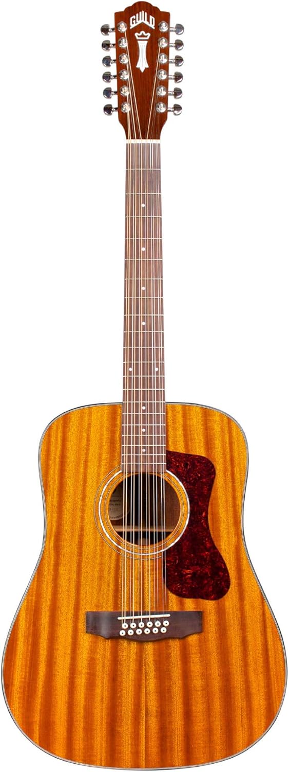 Guild Guitars D-1212 12-String Acoustic Guitar, Natural, All Solid Woods Dreadnought, Westerly Collection, with Premium Gig Bag