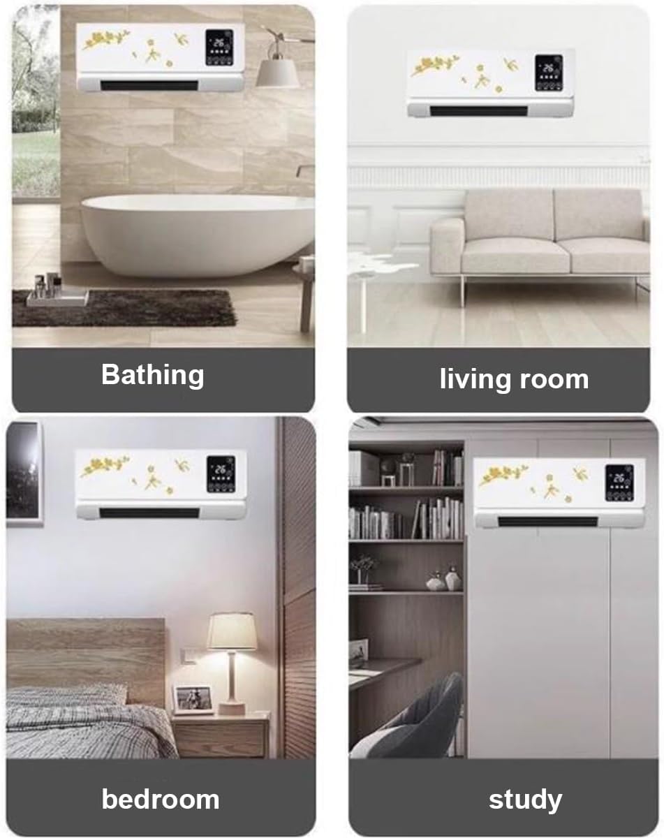 Generic Portable Small Wall-Mounted Air Conditioner, Mini Fan With Cooling & Heating, Remote Control, Air Cooling Heating Fan For Room, Bedroom, Office, Home, White