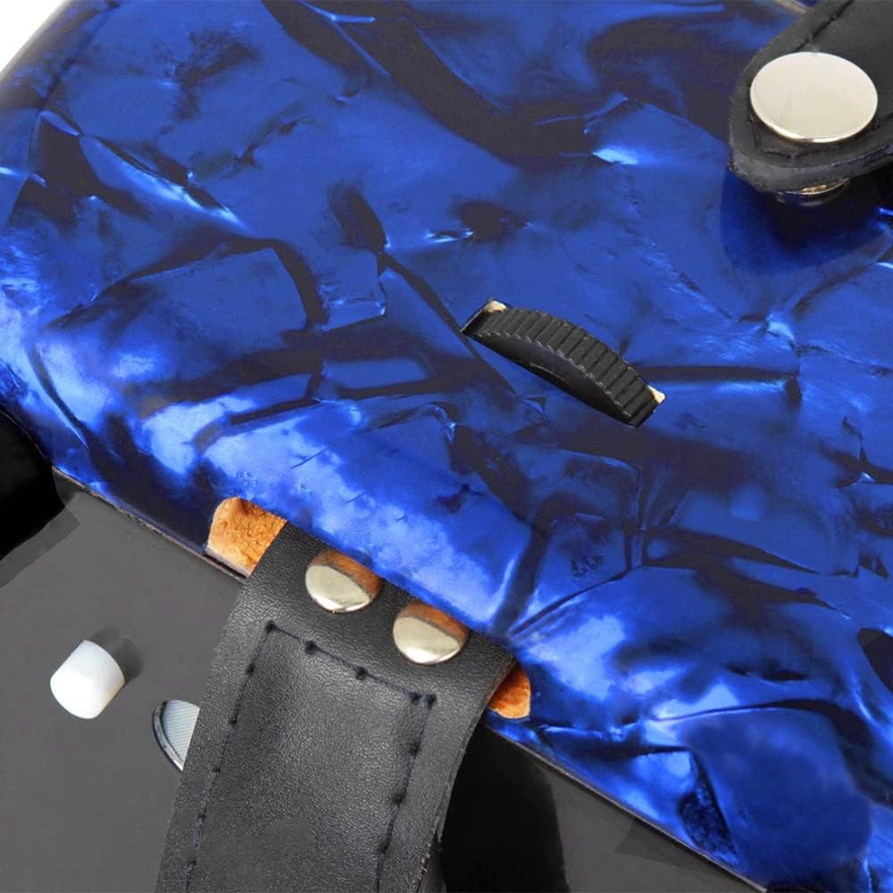 26 Keys 48 Bass Professional Piano Accordion, with Retractable Strap and Storage Bag, for Musical Instrument Lovers, Stage Performance (Color : Blue)