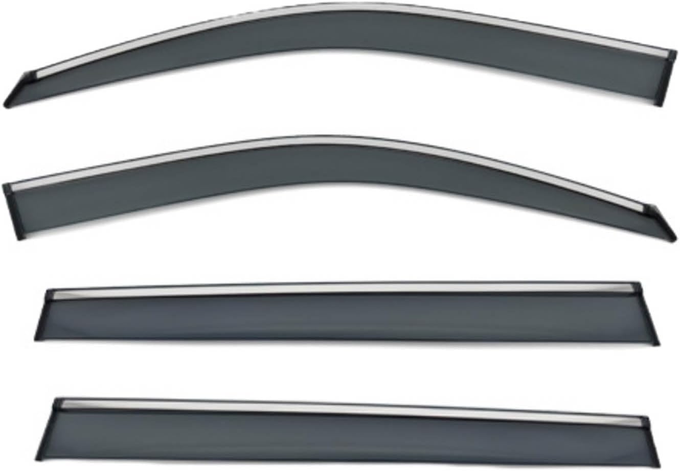 Window Deflectors for Toyota Highlander MK1-XU20 2000-2006, Sun Rain Guard Window Visors Vent Shades with Bright Stripes Car Accessories